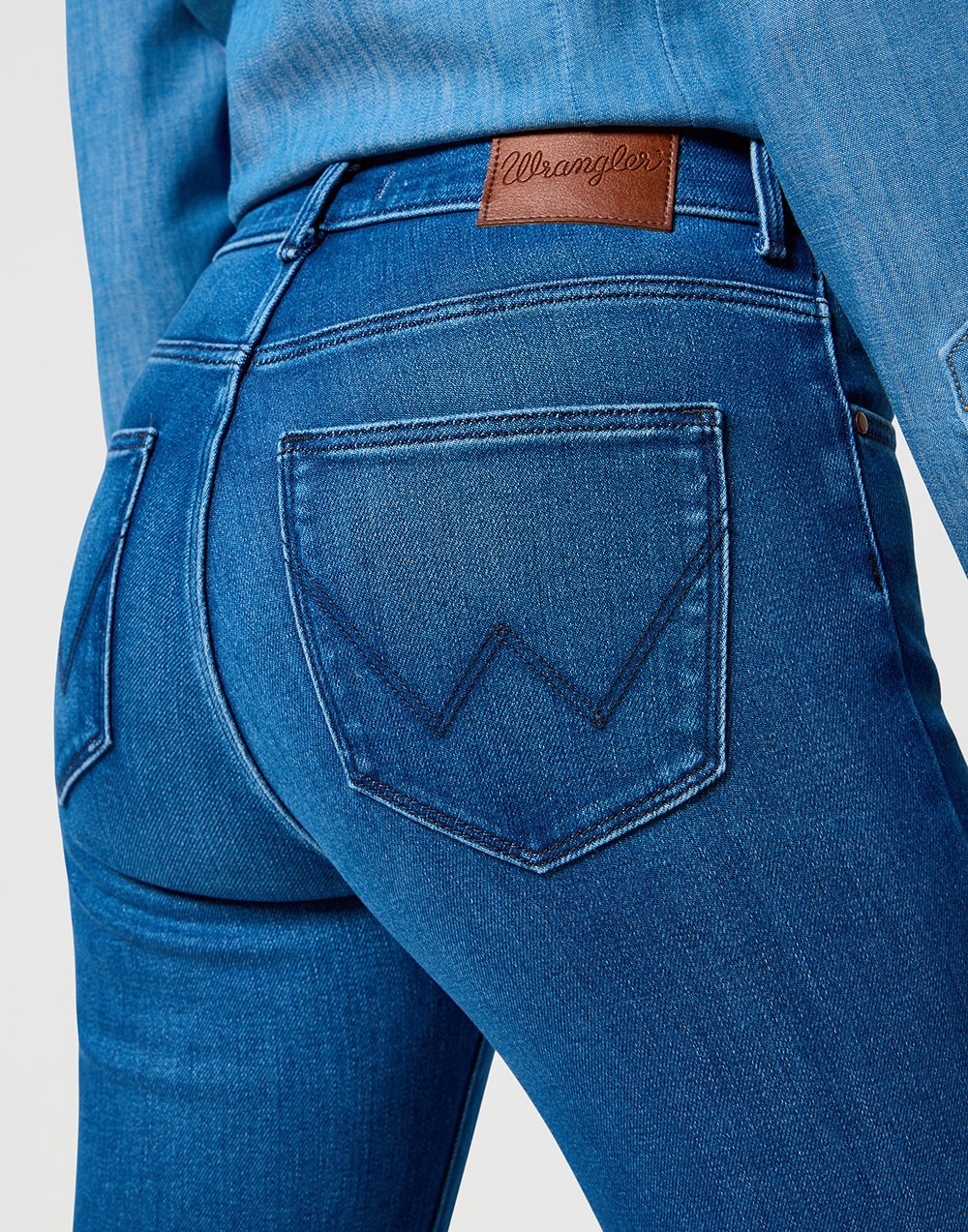 Wrangler Spodnie Damskie Straight Agate Blue 112356388