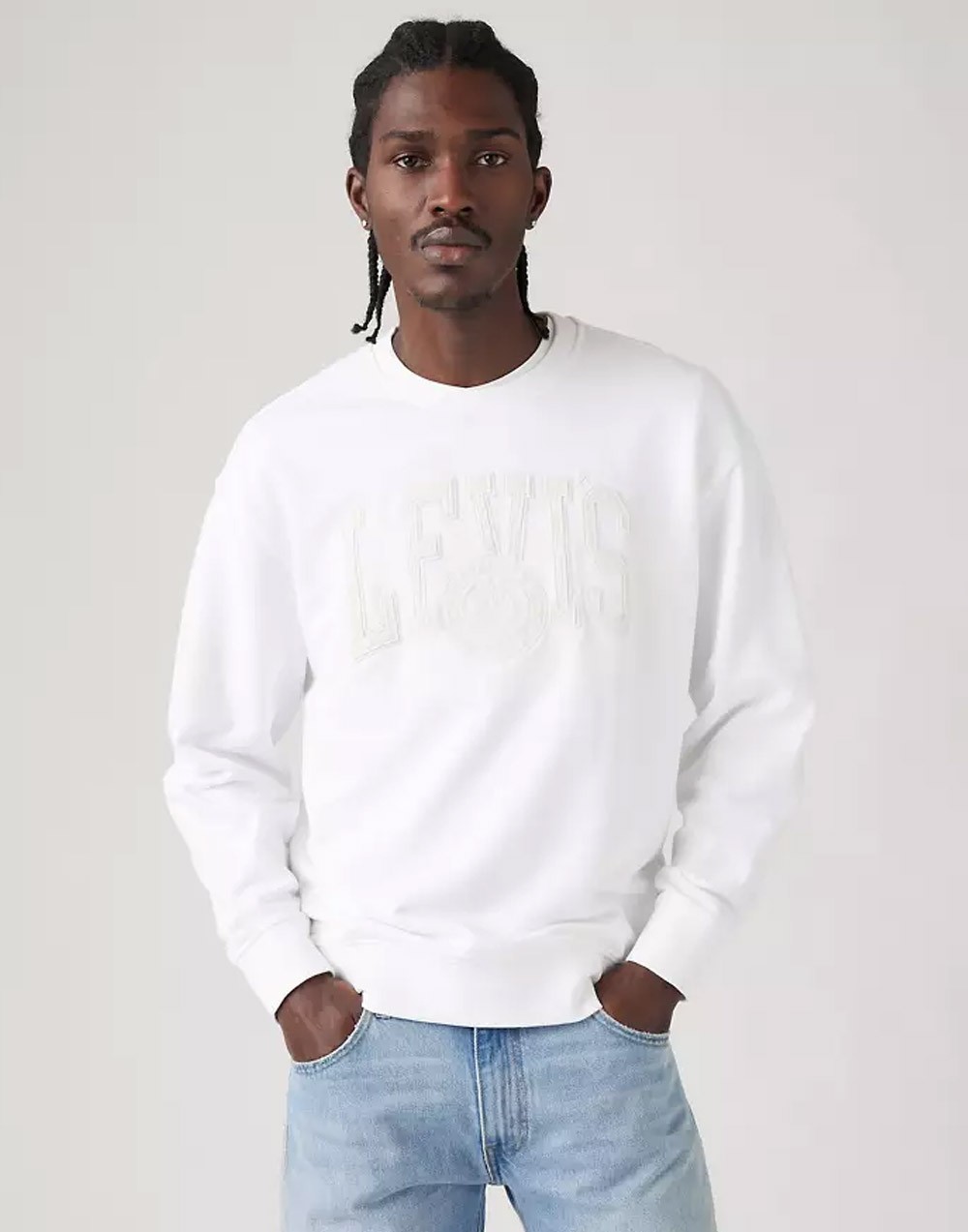 Bluza Levi's® Relaxd Graphic Crew - Tonal Athletic Crest Crew White 38712 0304