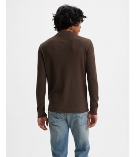 Long Levi's® Is Thermal 3 Bttn Henley-chocolate Brown 29691 0007