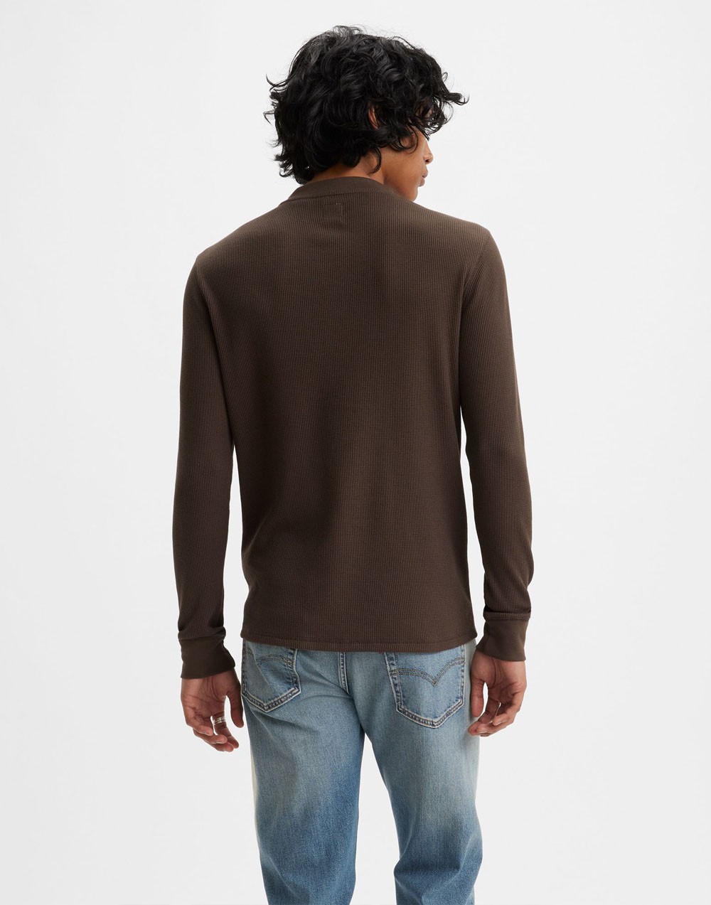 Long Levi's® Is Thermal 3 Bttn Henley-chocolate Brown 29691 0007