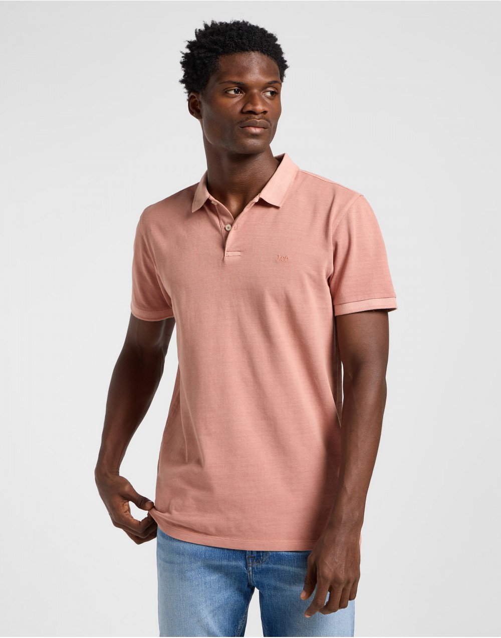 Koszulka Lee GARMENT DYE POLO 112363861 Sepia