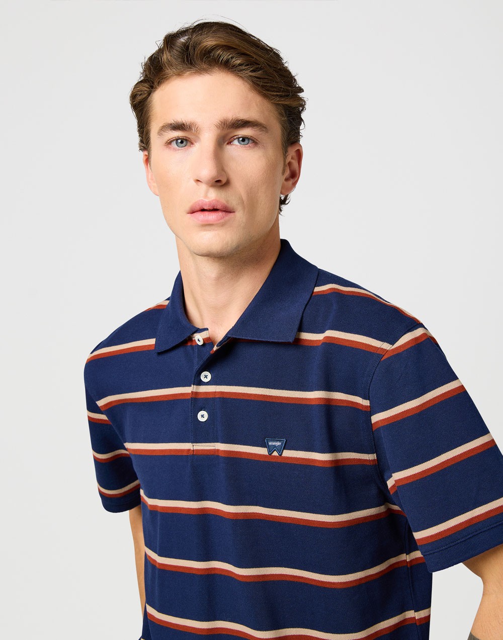 Koszulka Wrangler STRIPE POLO SHIRT 112362827 Navy