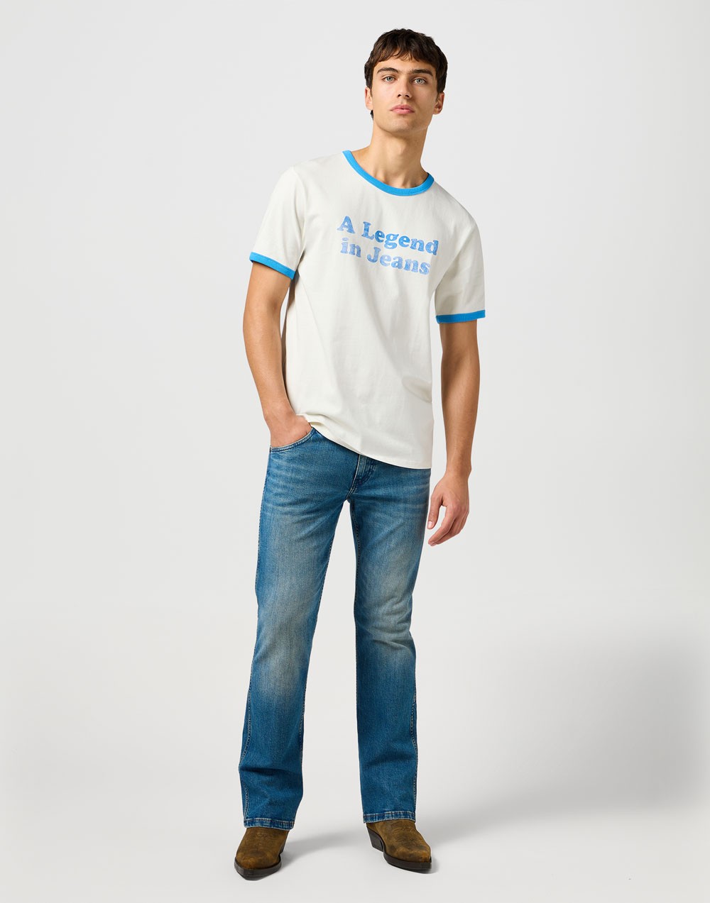 T-shirt Wrangler RINGER TEE Vintage White 112362795