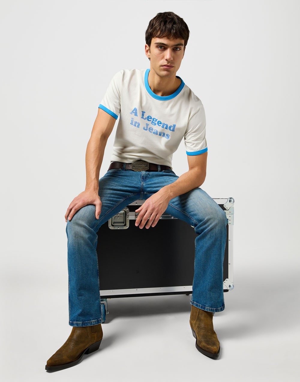 T-shirt Wrangler RINGER TEE Vintage White 112362795