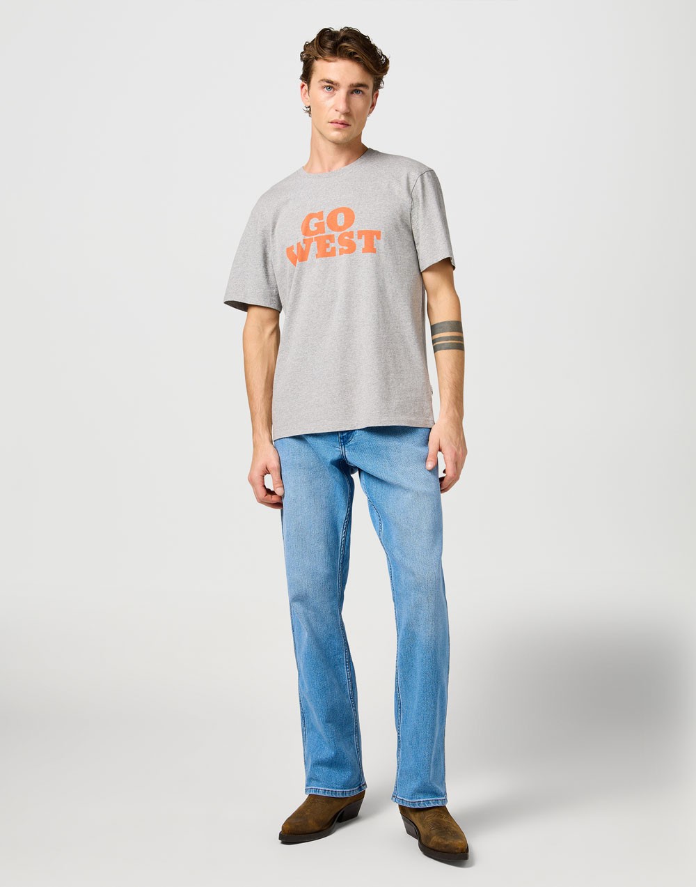 T-shirt Wrangler GRAPHIC TEE Mid Grey Mel 112364087