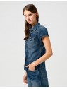 Koszula Wrangler SHRUNKEN SHIRT Crazy Indigo 112362604