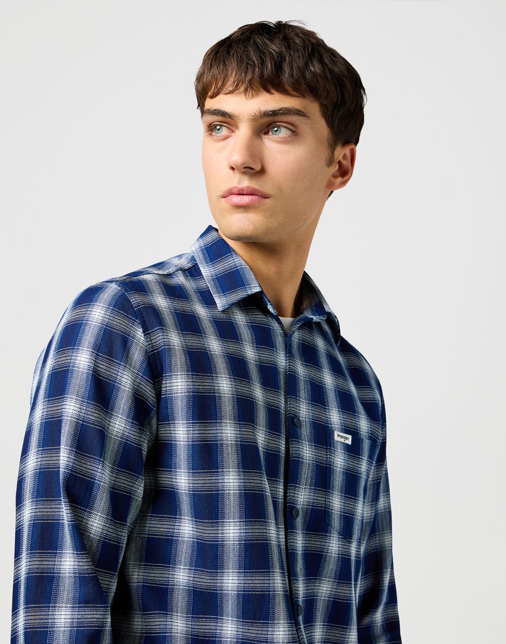 Koszula Wrangler 1 PKT SHIRT Indigo Plaid 112362897