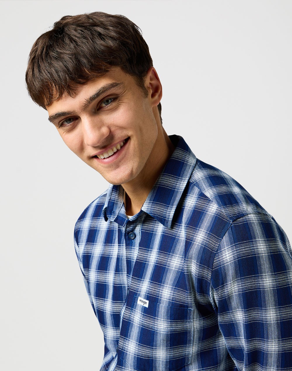 Koszula Wrangler 1 PKT SHIRT Indigo Plaid 112362897