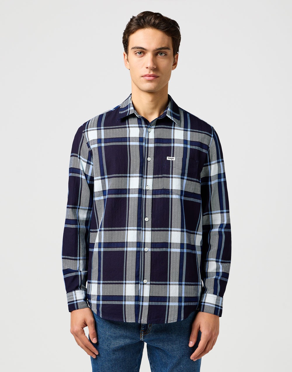 Koszula Wrangler 1 PKT SHIRT Large Indigo Plaid 112362898