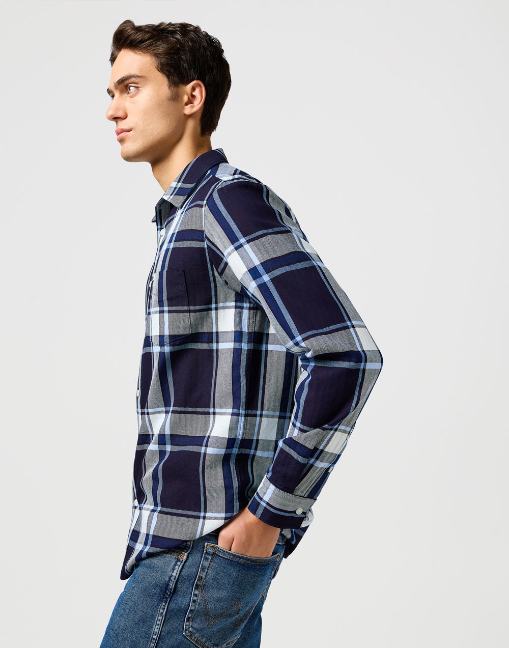 Koszula Wrangler 1 PKT SHIRT Large Indigo Plaid 112362898