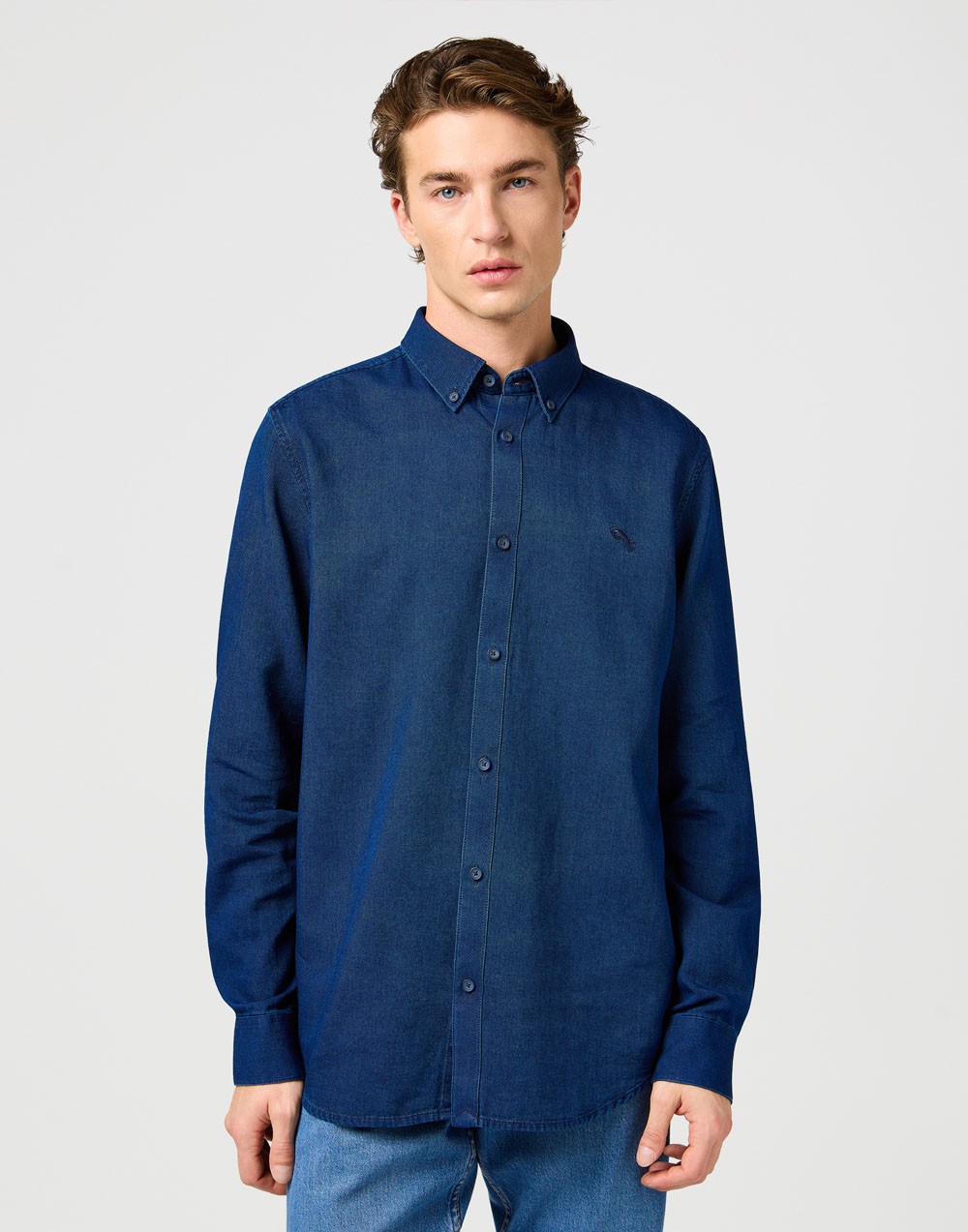 Koszula Wrangler OXFORD SHIRT Indigo Oxford 112364234