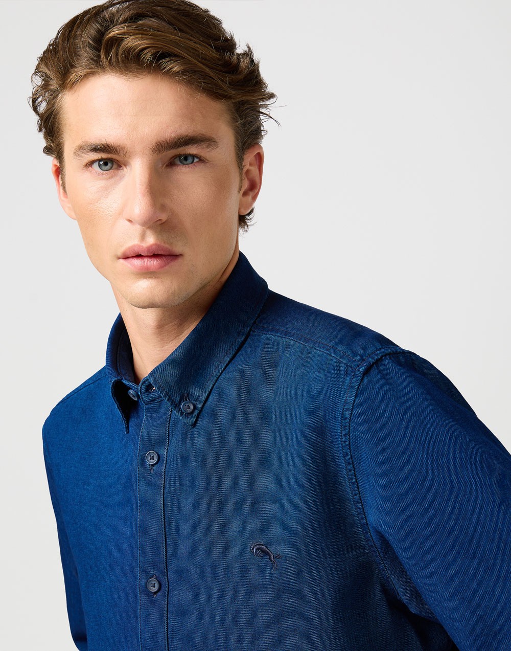 Koszula Wrangler OXFORD SHIRT Indigo Oxford 112364234
