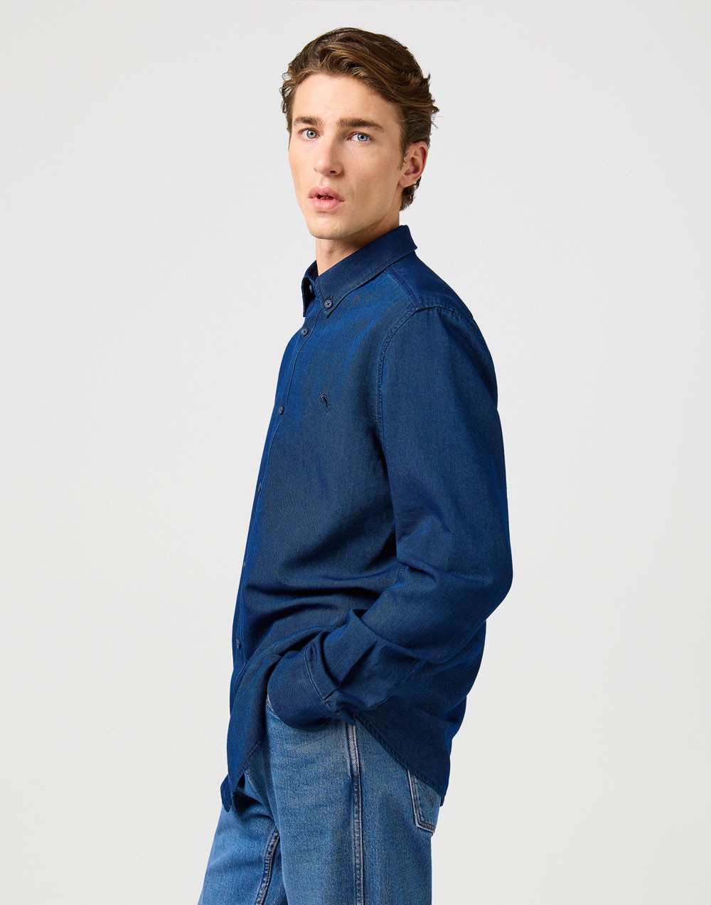 Koszula Wrangler OXFORD SHIRT Indigo Oxford 112364234