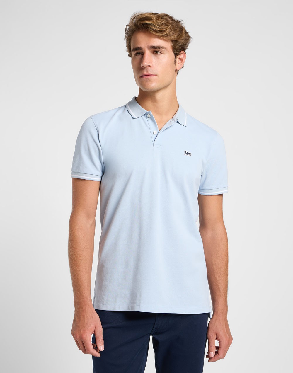 Koszulka Lee PIQUE POLO Shy Blue 112363784