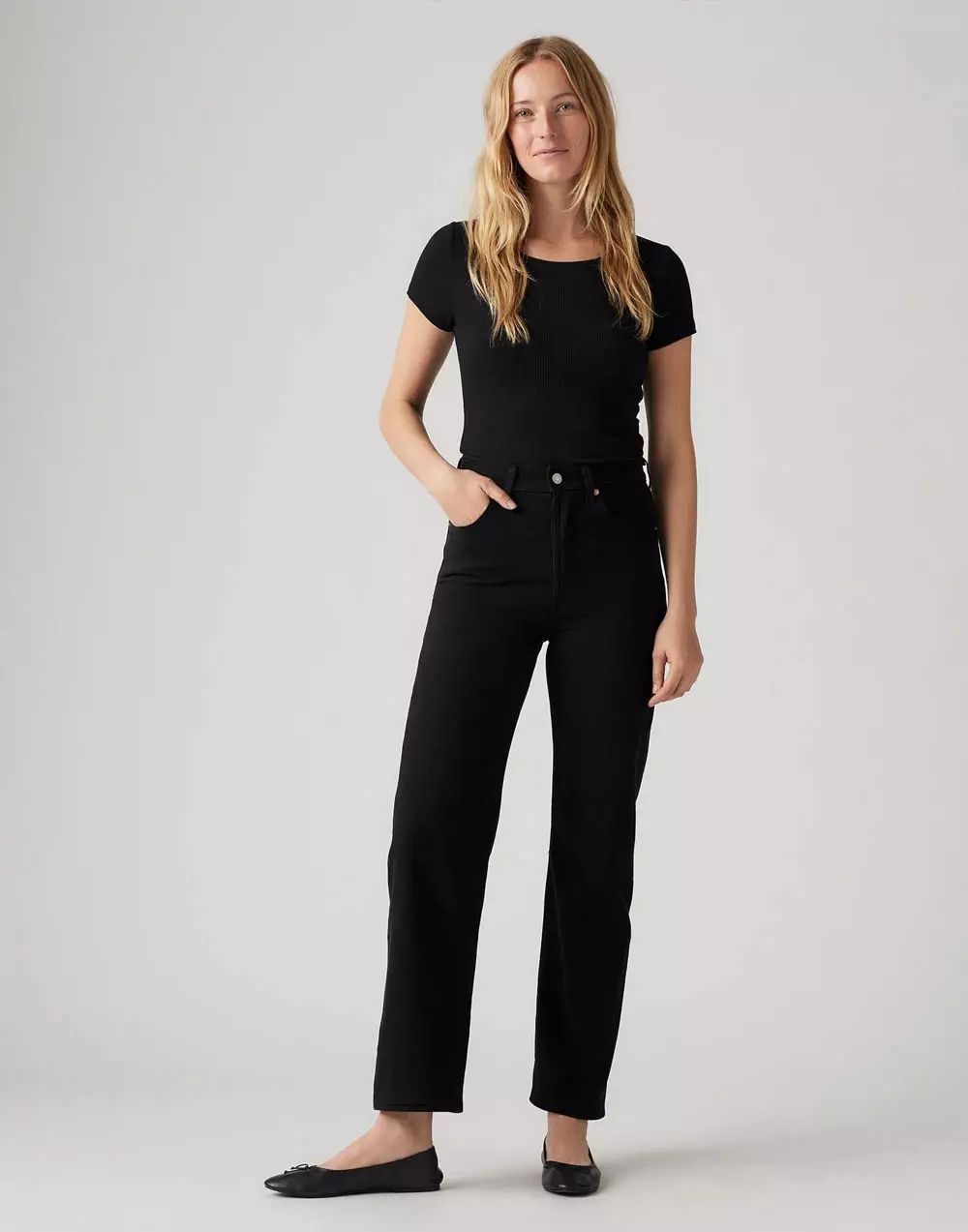 Spodnie Levi's® Ribcage Straight Ankle - Black Sprout 72693 0012