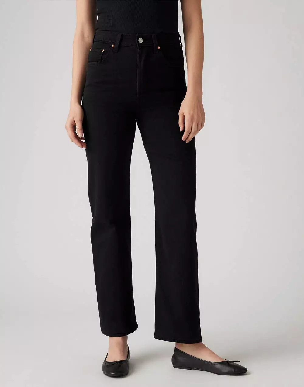 Spodnie Levi's® Ribcage Straight Ankle - Black Sprout 72693 0012