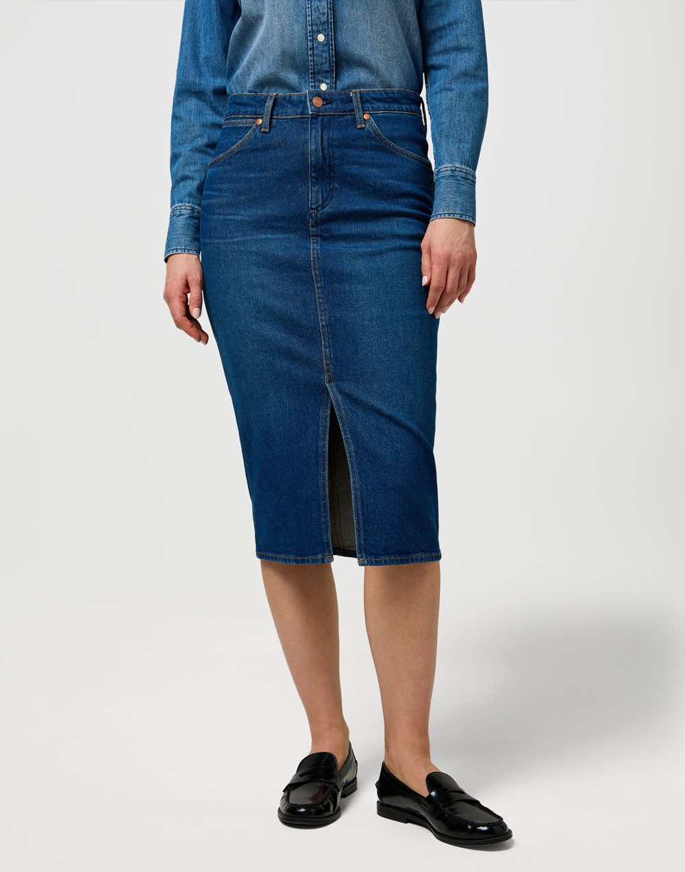 Spódnica Wrangler PENCIL SKIRT 112371161 Homestead Haze
