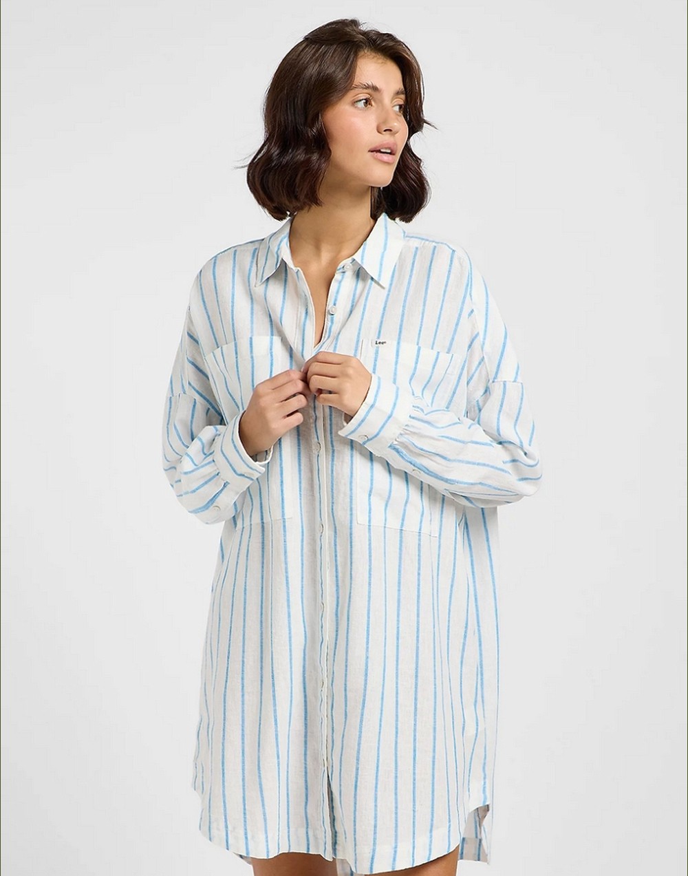 Sukienka Lee RELAXED SHIRT DRESS 112363471 Blue Stripe