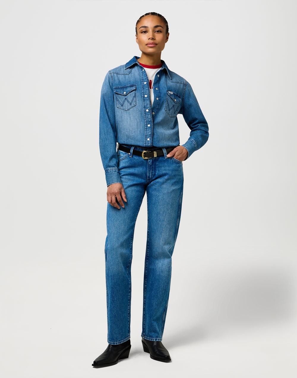 Jeansy Wrangler Low Rise Cowboy Jean 112371112 Lasso Lagoon