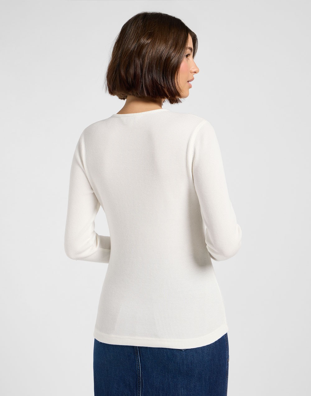 Koszulka Lee WASHED WAFFLE HENLEY 112371290 Ecru