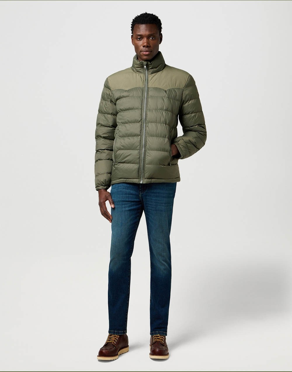 Kurtka Wrangler PACKABLE PUFFER 112371449 Dusty Olive