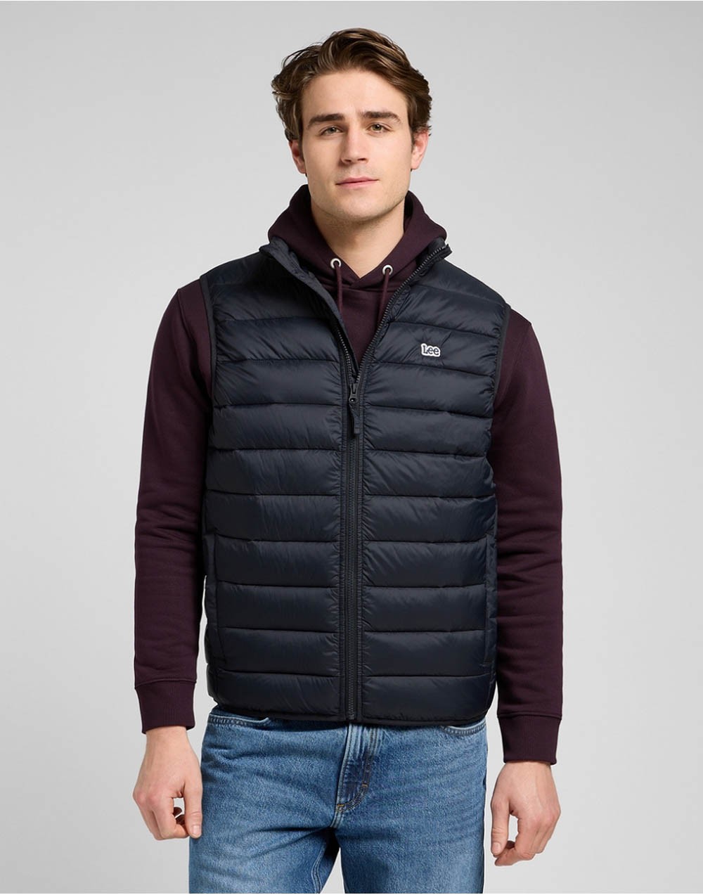 Bezrękawnik Lee STAND COLLAR PUFFER VEST PUFFER 112370535 Black