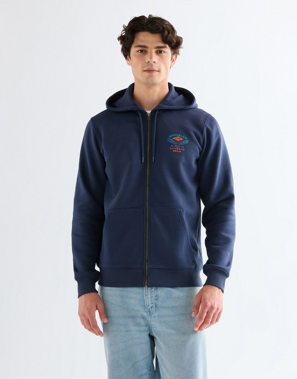 Bluza Wrangler GRAPHIC ZIP HOODIE 112378028 Navy