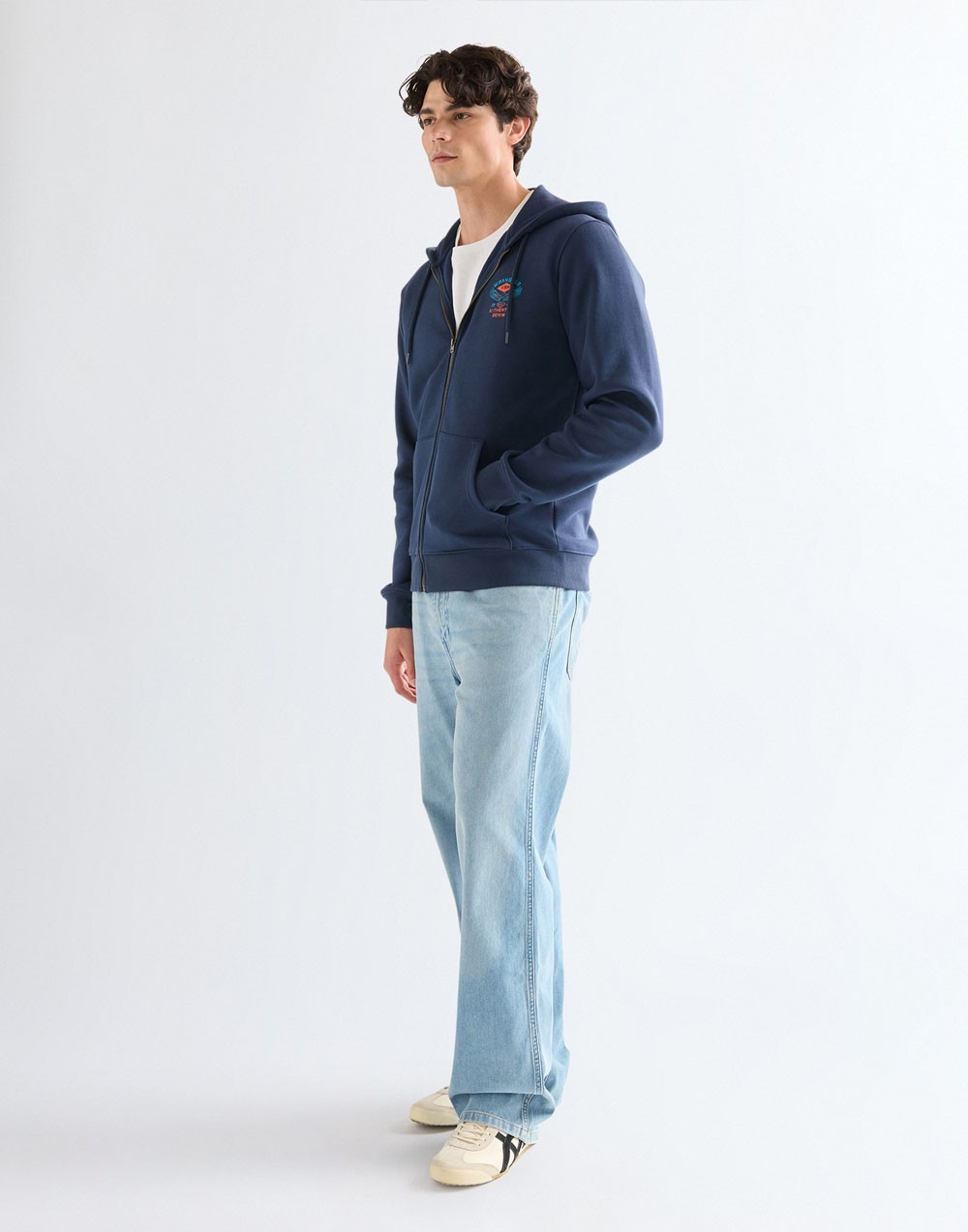 Bluza Wrangler GRAPHIC ZIP HOODIE 112378028 Navy