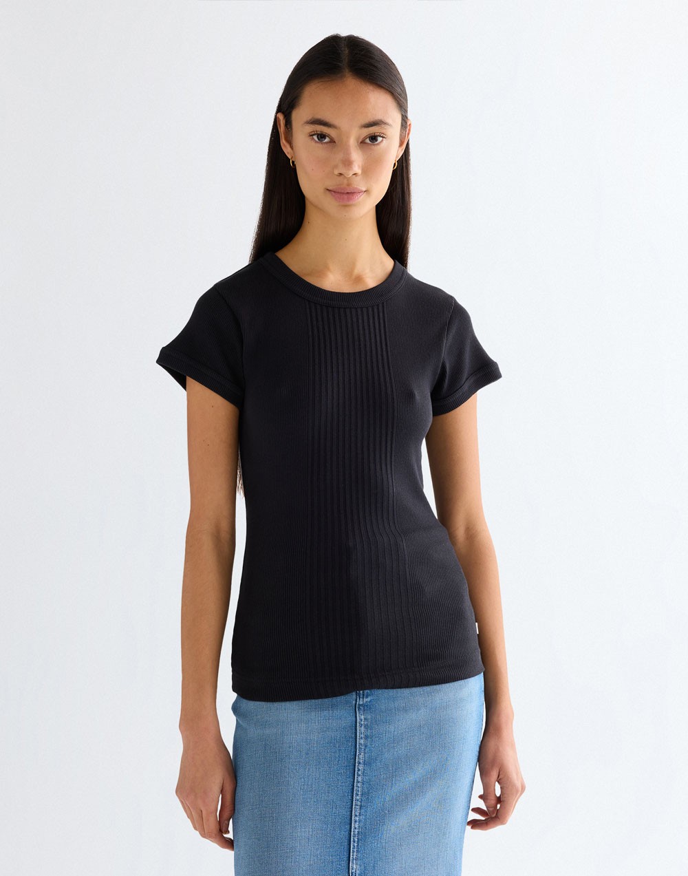 T-shirt Wrangler CAPPED RIB SHIRT 112380152 Black