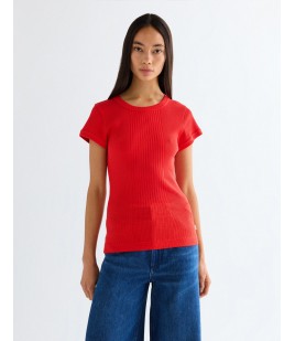 T-shirt Wrangler CAPPED RIB SHIRT 112380151 Flame Scarlet