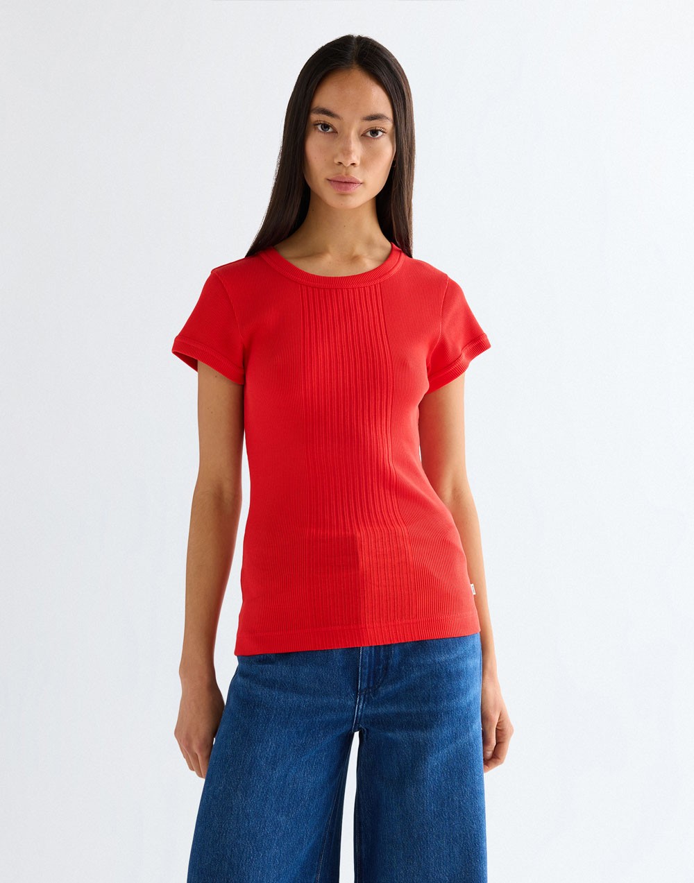 T-shirt Wrangler CAPPED RIB SHIRT 112380151 Flame Scarlet