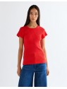 T-shirt Wrangler CAPPED RIB SHIRT 112380151 Flame Scarlet