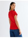 T-shirt Wrangler CAPPED RIB SHIRT 112380151 Flame Scarlet