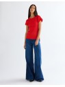 T-shirt Wrangler CAPPED RIB SHIRT 112380151 Flame Scarlet