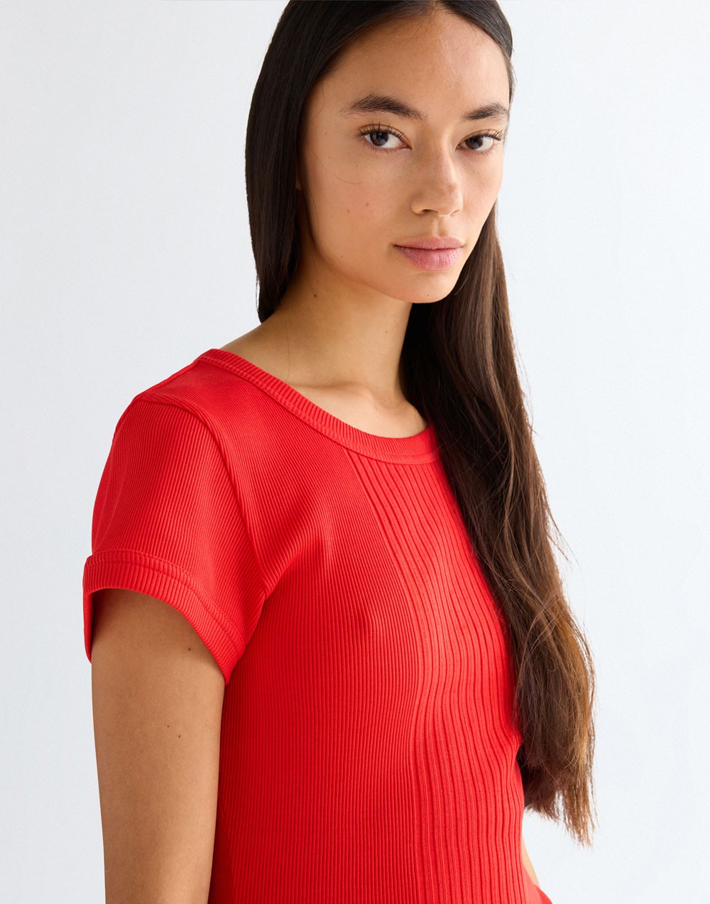 T-shirt Wrangler CAPPED RIB SHIRT 112380151 Flame Scarlet