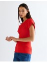 T-shirt Wrangler CAPPED RIB SHIRT 112380151 Flame Scarlet