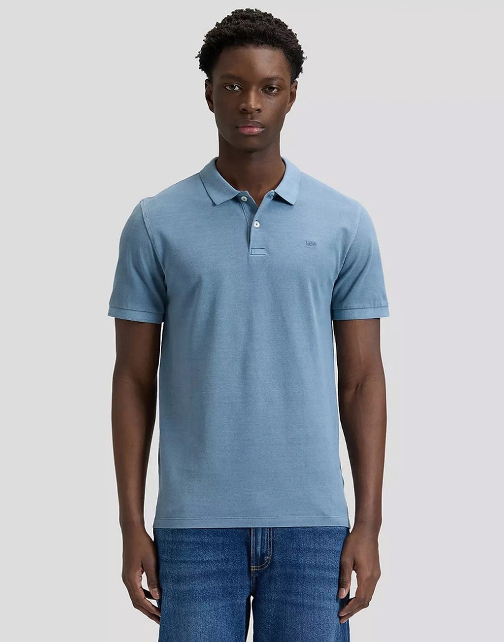 Koszulka Lee GARMENT DYE POLO 112376470 Dustier Blue