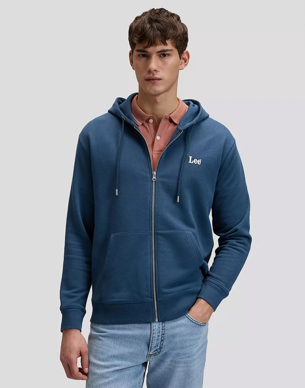Bluza Lee ESS FULL ZIP HOODIE 112376392 Academy Blue