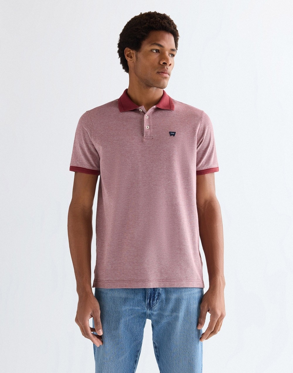 Koszulka Męska Wrangler Refined Polo Shirt Ruby Wine 112377998
