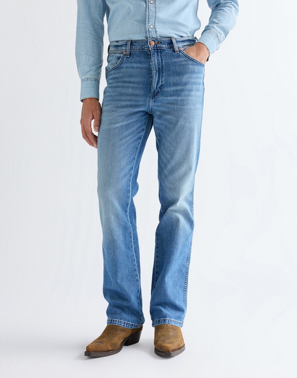 Jeansy Wrangler Wrancher 112377838 Harbor Blue