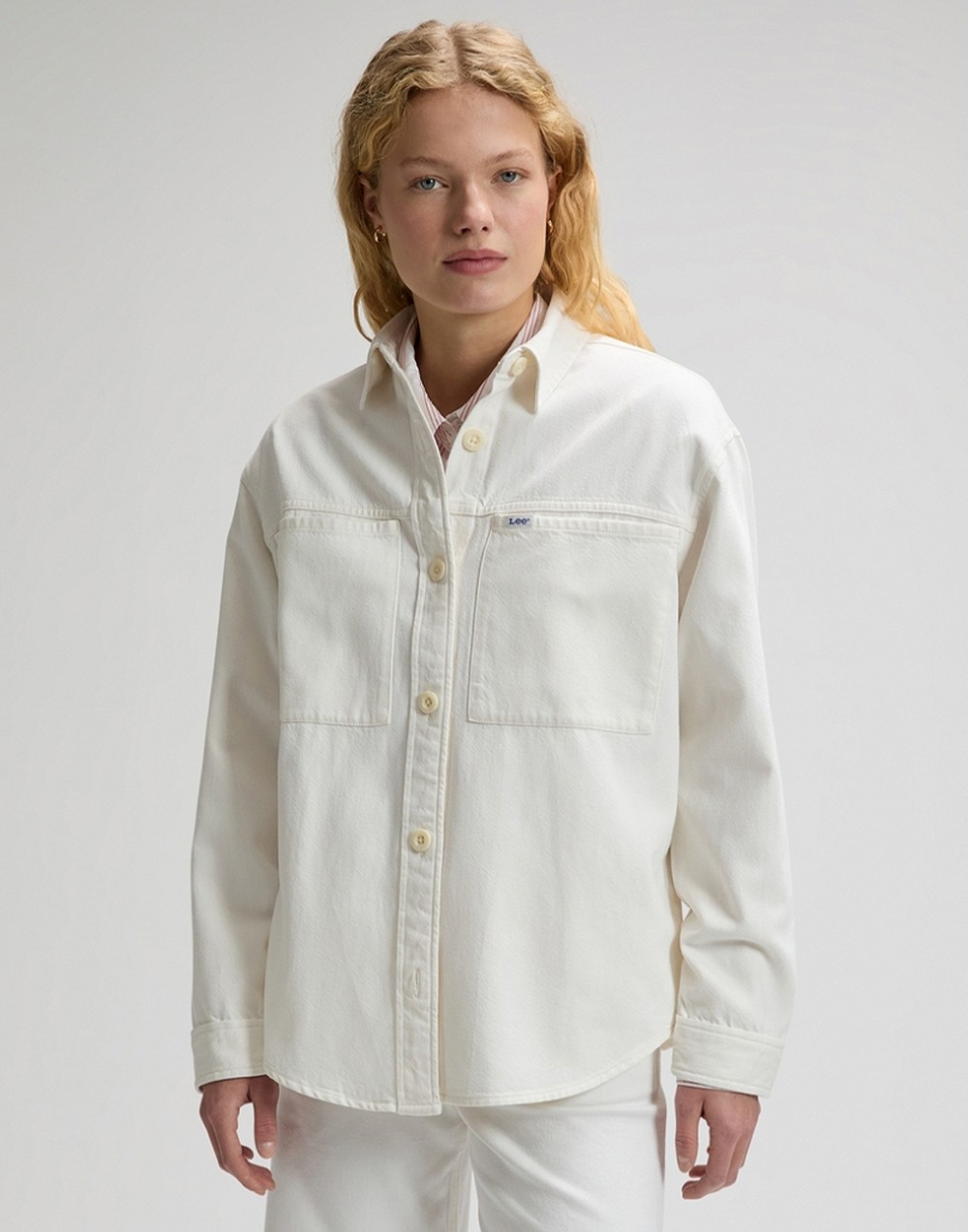 Koszula Damska Lee Utility Overshirt Powder White 112377053