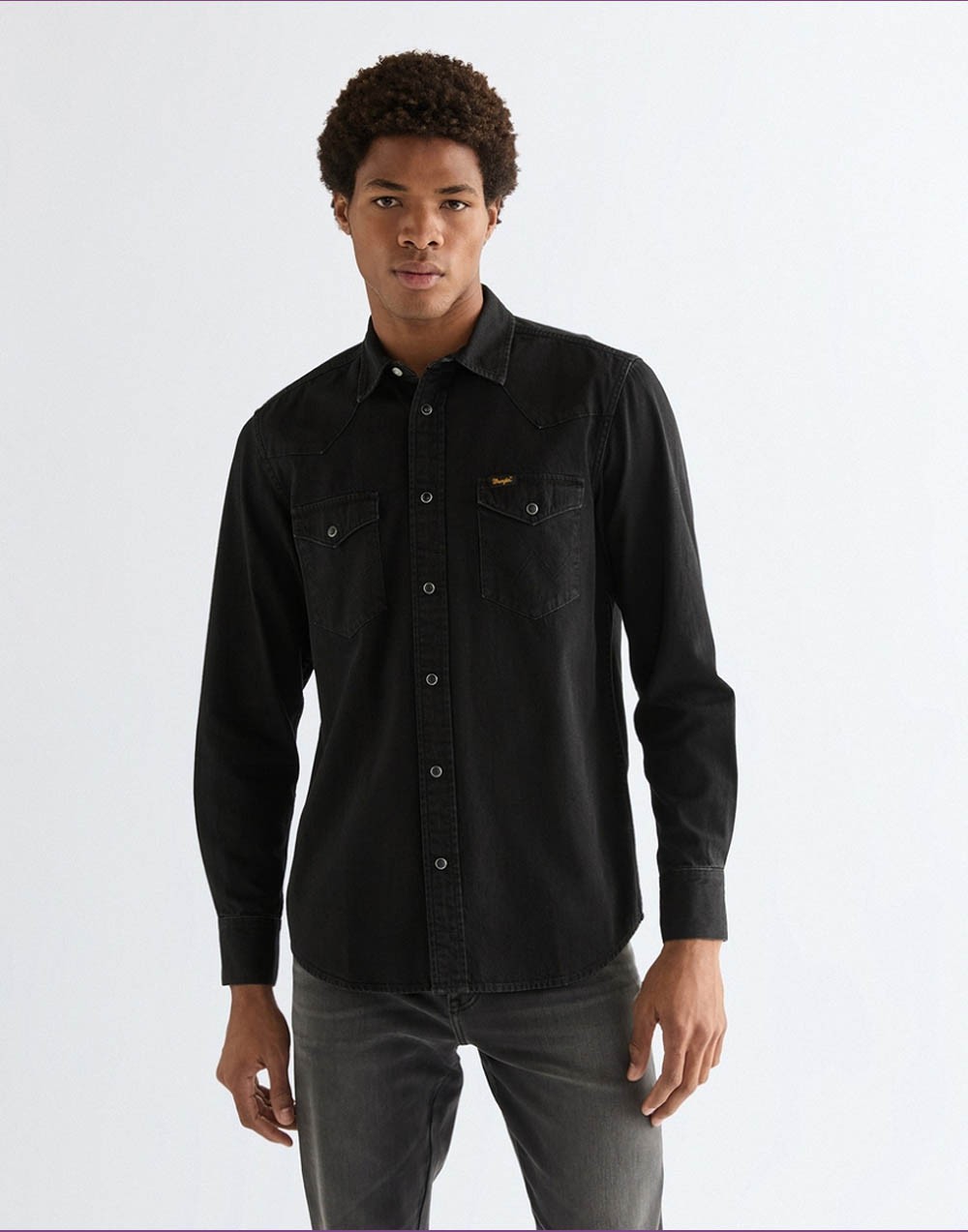 Koszula Wrangler WESTERN SHIRT 112378427 Rinse Black