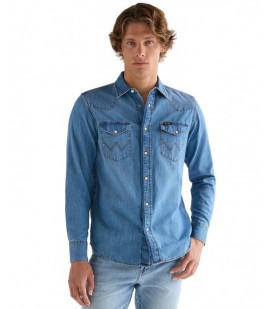 Koszula Wrangler WESTERN SHIRT 112378393 Mid Light Wash