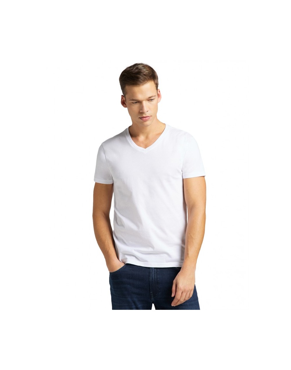T-shirt Lee TWIN PACK V NECK TEE 112145317 L62ECMKW Black/White