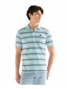 Koszulka Wrangler STRIPE POLO SHIRT 112378536 Forget Me Not