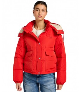 Kurtka Lee HOODED SHORT PUFFER 112355190 True Red