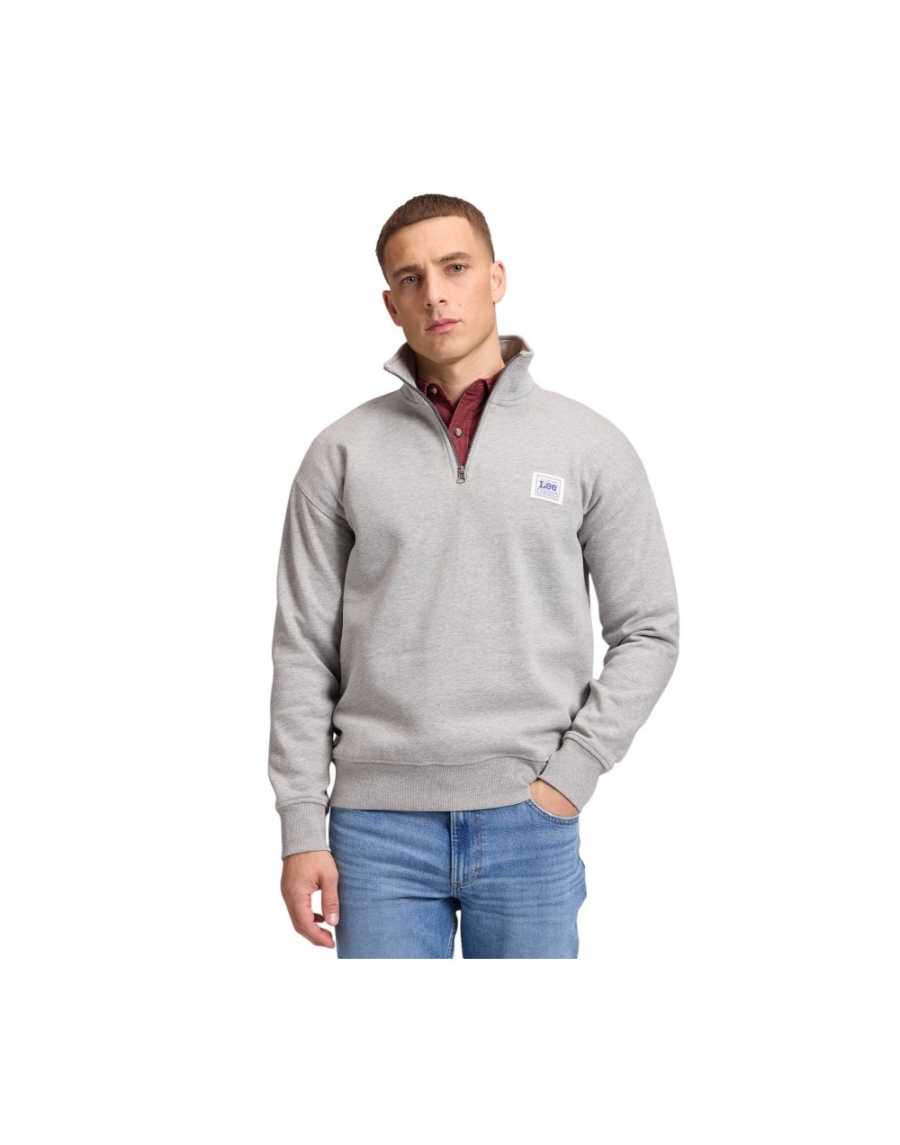 Bluza Lee WORKWEAR HALF ZIP HOODIE 112386630 Grey Mele