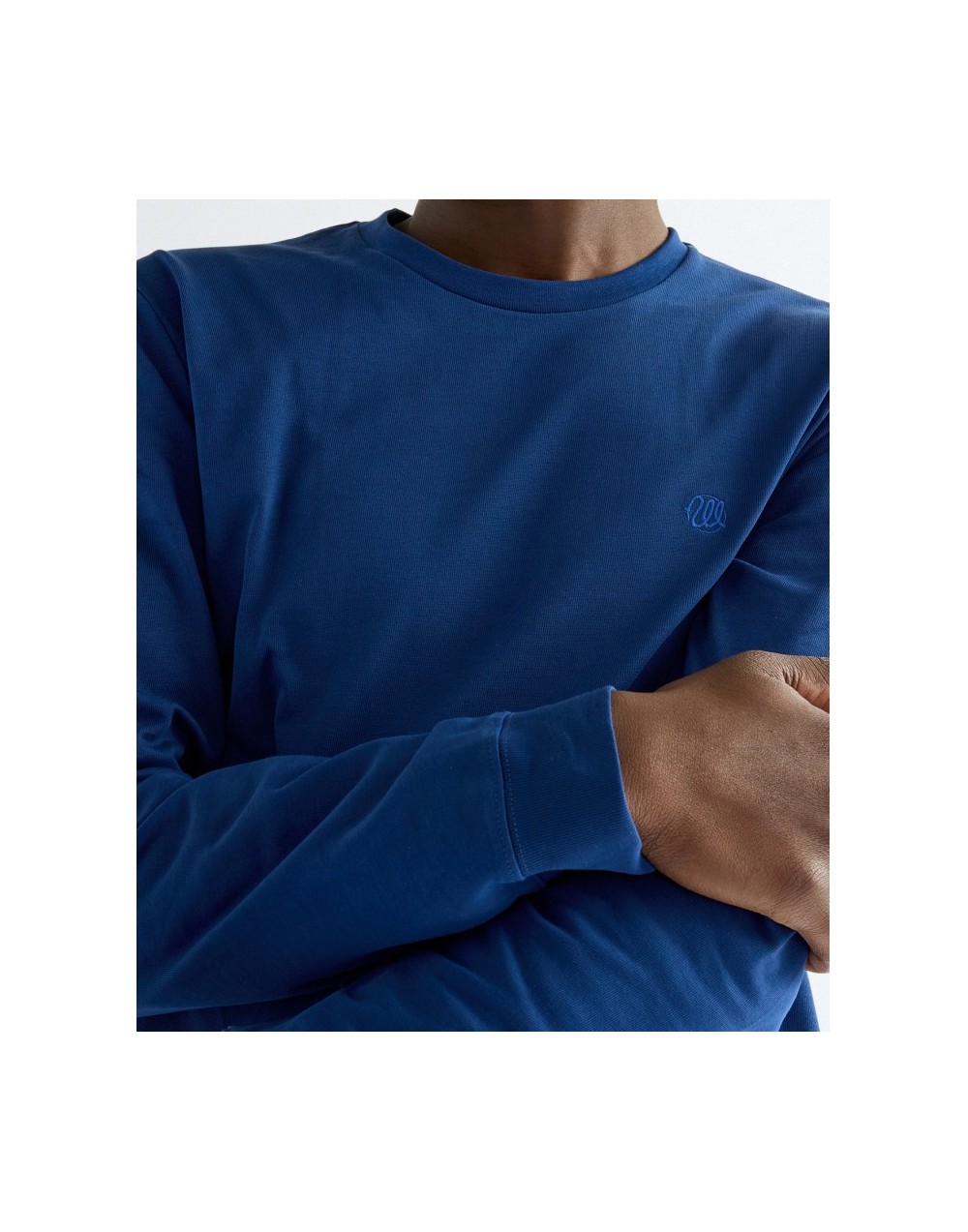 Koszulka Wrangler LS TEE 112386993 Blue Deepths