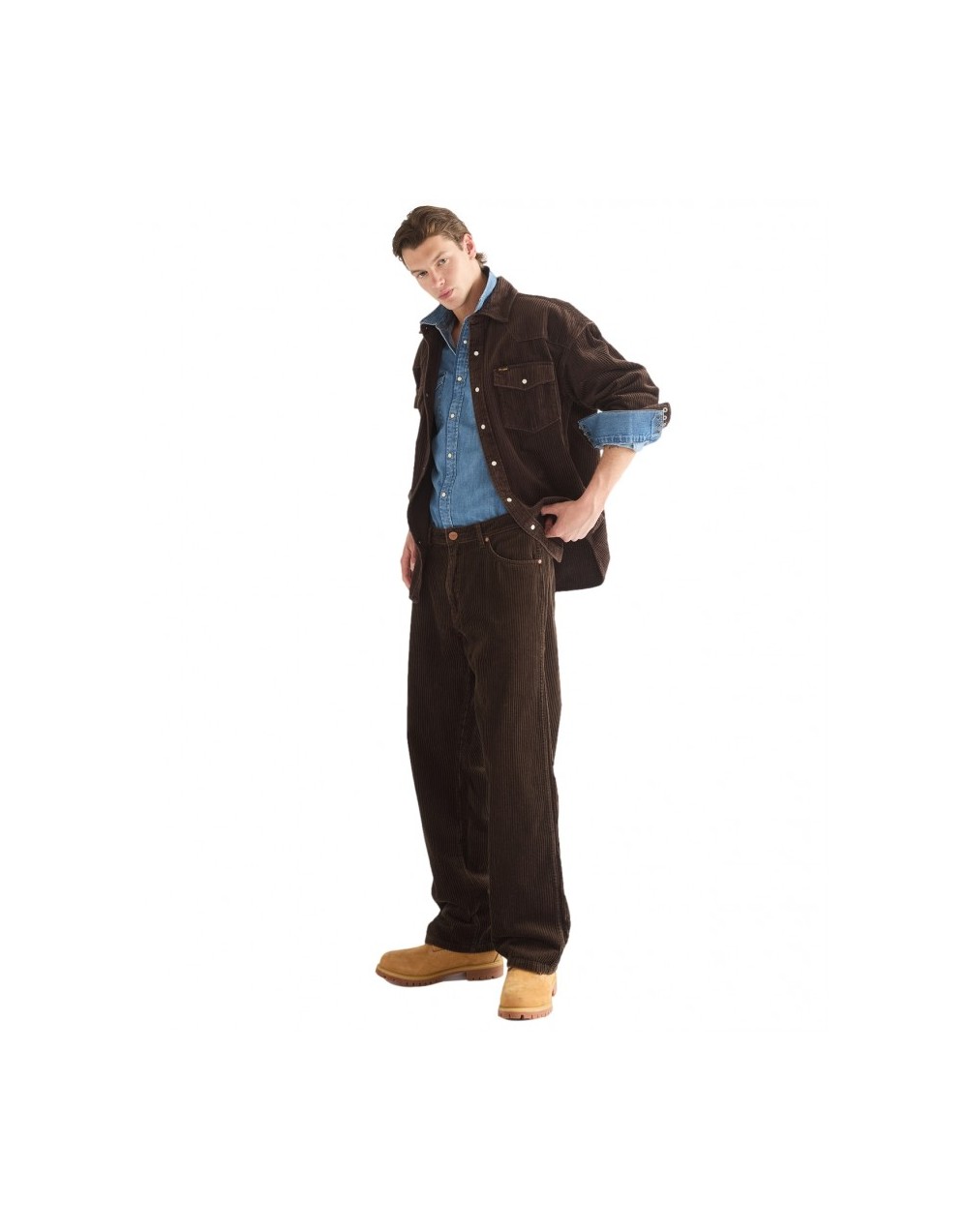 Koszula Wrangler OVERSIZED WESTERN SHIRT 112387001 Coffee
